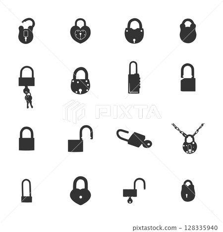 Lock silhouettes, Lock icon collection, Lock vector, lock SVG Lock silhouettes, Lock icon collection, Lock vector, lock SVG 128335940