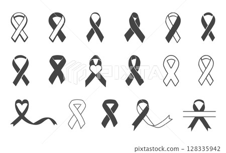 Awareness Ribbon Svg, Awareness Ribbon Silhouette, Awareness Ribbon Outline, Ribbon Silhouette, Cancer Ribbon Silhouette, Breast Cancer Ribbon Svg, Ribbon Svg. 128335942