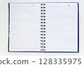 Open Spiral Notebook with Lined Pages, Business Journal Template 128335975