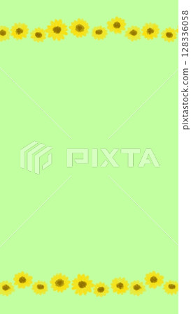 夏季可愛向日葵裝飾框架插圖 128336058