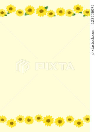 夏季可愛向日葵裝飾框架插圖 128336072