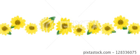 夏季可愛向日葵裝飾框架插圖 夏季可愛向日葵裝飾框架插圖 128336075