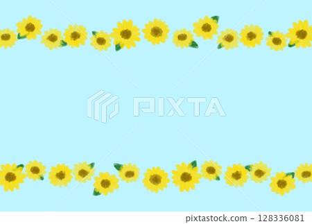 Summer cute sunflower decorative frame illustration Summer cute sunflower decorative frame illustration 128336081