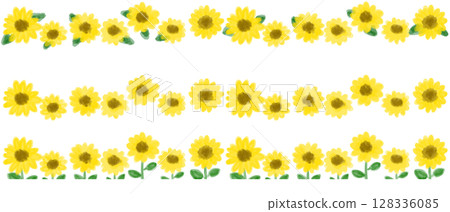 Summer cute sunflower decorative frame illustration 128336085
