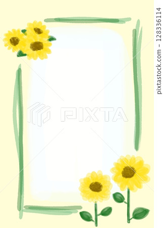 Summer cute sunflower decorative frame illustration Summer cute sunflower decorative frame illustration 128336114