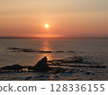 Eboshi Rock Morning Glow Aerial View Sunrise 128336155