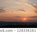 Dawn, morning glow, city 128336161