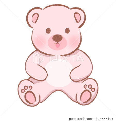 bear, cute bear, kawaii bear cartoon illustration ,pink flat vector of adorable teddy bear bear, cute bear, kawaii bear cartoon illustration ,pink flat vector of adorable teddy bear 128336193