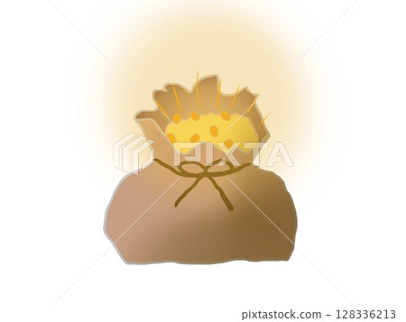 裝滿金子的袋子的插圖 裝滿金子的袋子的插圖 128336213