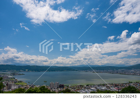 Lake Suwa viewed from Tateishi Park Lake Suwa viewed from Tateishi Park 128336243