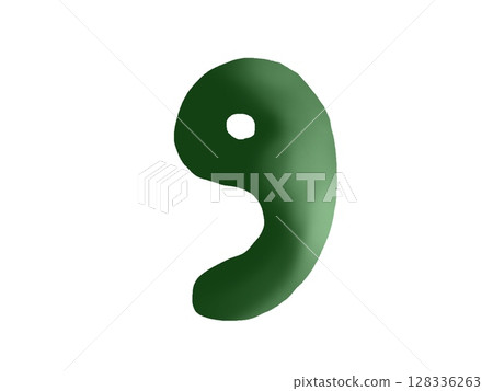 綠玉勾玉的插圖 128336263