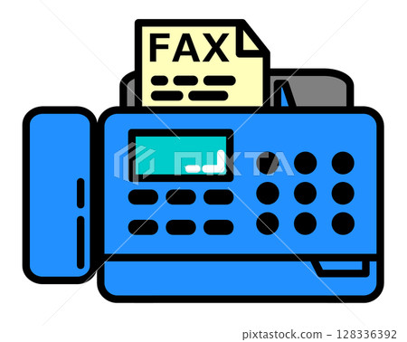 用於發送和接收文件以及發送傳真的傳真機的插圖 128336392