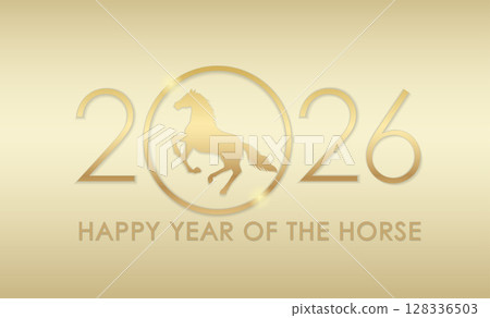 2026 年新年材料 - 馬年象徵插圖 128336503