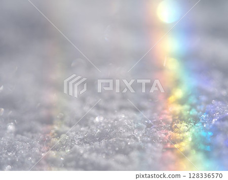 Rainbow is reflected in the snow Rainbow is reflected in the snow 128336570