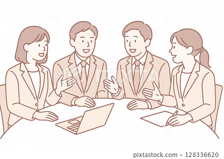 舉行會議的員工 128336620