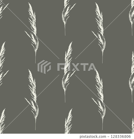 Pattern with twigs of meadow grass Calamagrostis acutiflora. Pattern with twigs of meadow grass Calamagrostis acutiflora. 128336806