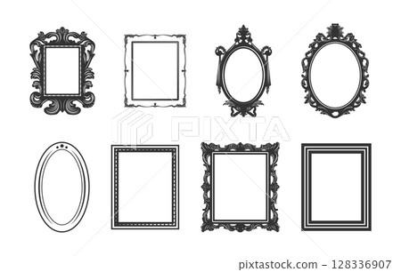 Picture frames silhouette, Baroque frame silhouettes, Decorative ornamental frame silhouettes, Picture frames svg, Baroque frame svg, Decorative ornamental frame svg, Vintage picture frame svg. Picture frames silhouette, Baroque frame silhouettes, Decorative ornamental frame silhouettes, Picture frames svg, Baroque frame svg, Decorative ornamental frame svg, Vintage picture frame svg. 128336907