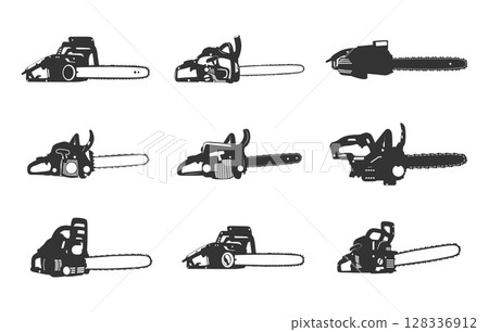Chainsaw svg, Chainsaw silhouette, Chain saw icon, Chain saw vector set, Chainsaw illustration, Chainsaw clipart. Chainsaw svg, Chainsaw silhouette, Chain saw icon, Chain saw vector set, Chainsaw illustration, Chainsaw clipart. 128336912