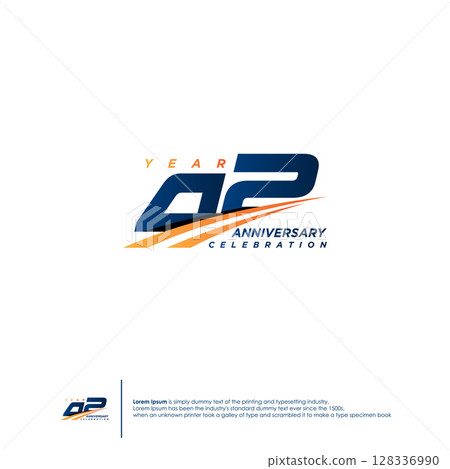 42 Years Anniversary logotype design flat style design template 42 Years Anniversary logotype design flat style design template 128336990