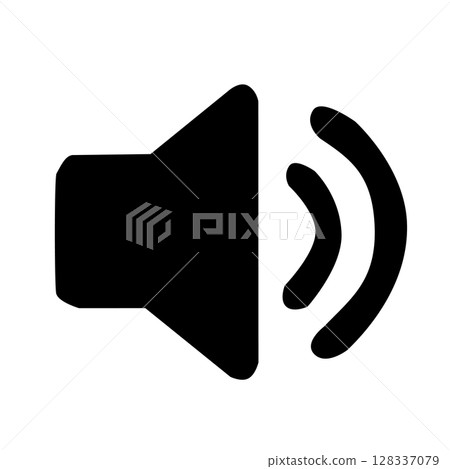 簡單的單色圖示表示音量 128337079