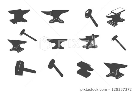 Anvil and Hammer Svg, Anvil Svg, Hammer Svg, Anvil and Hammer Silhouette, Hammer Silhouette, Anvil Silhouette 128337372