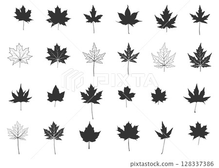 Maple leaf silhouettes, Maple leaf icon, Maple leaf vector illustration,Maple leaf outline, Maple leaf svg, Leaf silhouettes, Leaf icon set Maple leaf silhouettes, Maple leaf icon, Maple leaf vector illustration,Maple leaf outline, Maple leaf svg, Leaf silhouettes, Leaf icon set 128337386