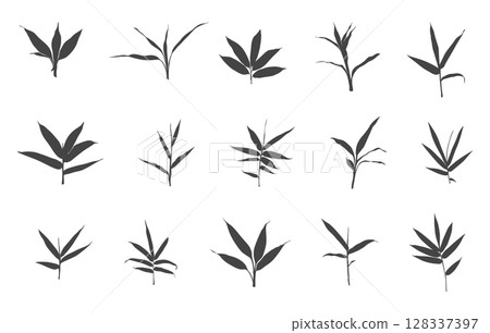 Bamboo leaf svg, Bamboo leaf silhouette, Bamboo leaf vector, Bamboo leaf icon, Bamboo leaf clipart. 128337397