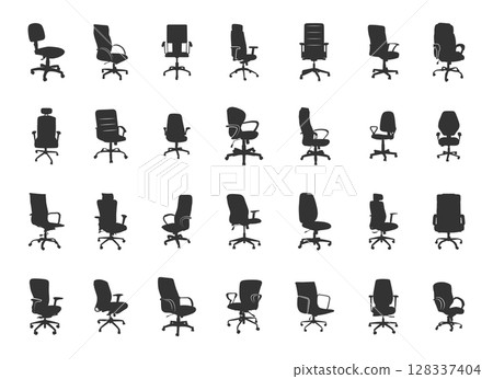 Office chairs silhouette, Office chairs vector, Office chairs SVG, Modern office chair silhouette 128337404