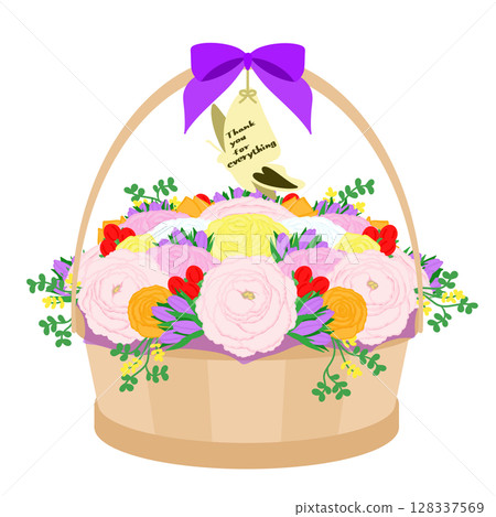 Gift_flower basket illustration 128337569