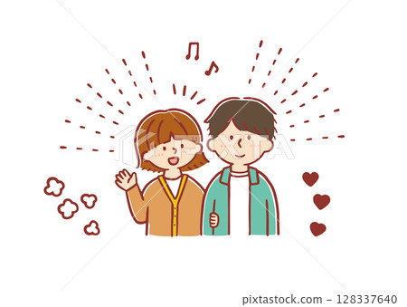 A close young couple A close young couple 128337640