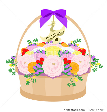 禮物_花籃插圖 128337705