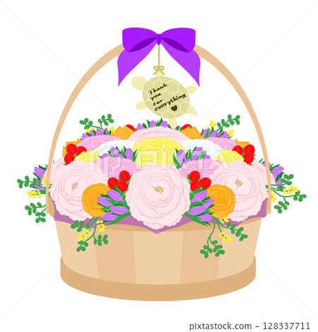 禮物_花籃插圖 128337711