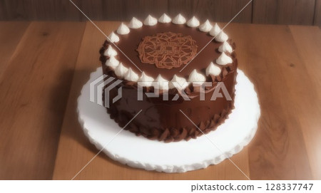 Beautifully decorated birthday cake 128337747