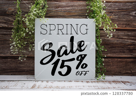 Spring Sale 15% Promotion Offer Discount Retail Shopping Concept Spring Sale 15% Promotion Offer Discount Retail Shopping Concept 128337780