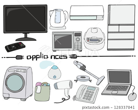 Household appliances material set 128337841