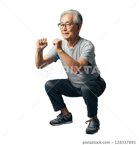 Elderly people exercising Elderly people exercising 128337893