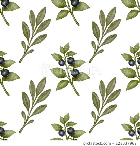 Seamless pattern with belladonna twigs Seamless pattern with belladonna twigs 128337962