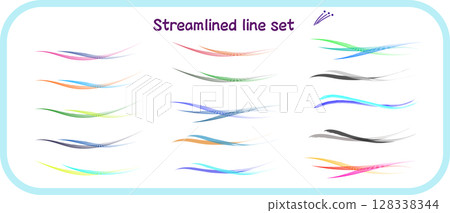 Colorful wave lines set 128338344