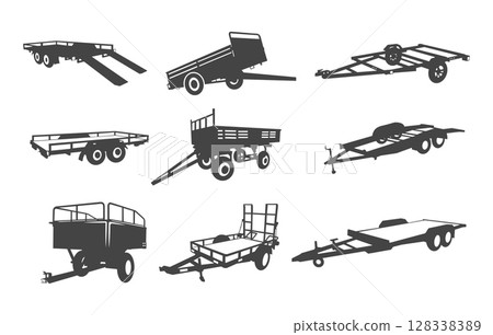 Car trailer silhouette, Car trailer svg, Car trailer icon, Car trailer logo, Car trailer clipart, Car trailer vector. 128338389