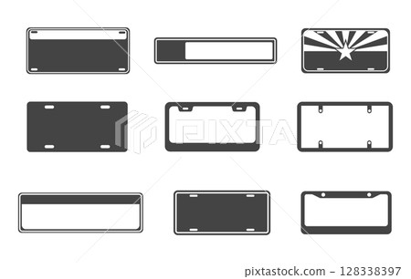 Car license plate svg, Car license plate silhouette, Car license plate vector, Car license plate clipart, Vintage car license plate svg. 128338397