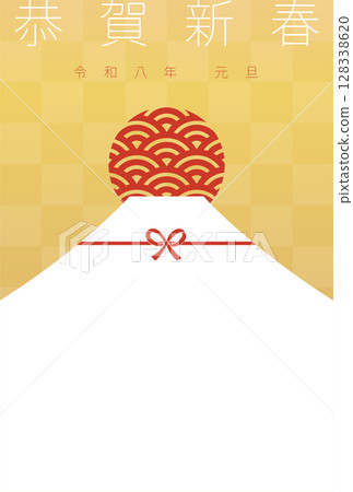 Mt. Fuji New Year's card template (2026) Mt. Fuji New Year's card template (2026) 128338620