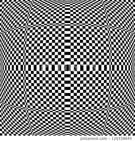 Abstract Black and White Pattern. 3D Illusion. Convex Textured Background. 128338644