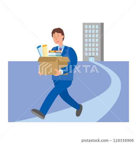 A man who is fired and leaves the company A man who is fired and leaves the company 128338906