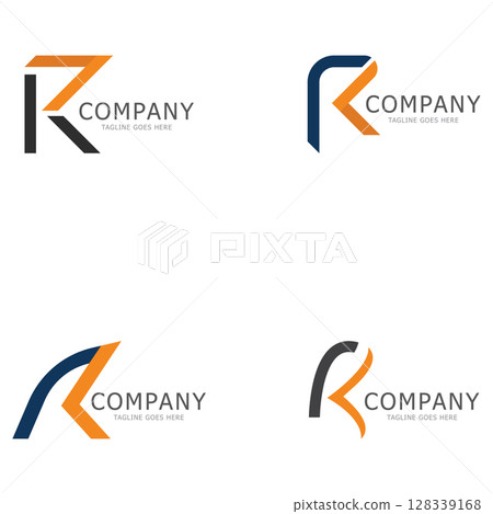 R letter arrow vector illustration icon logo template design 128339168