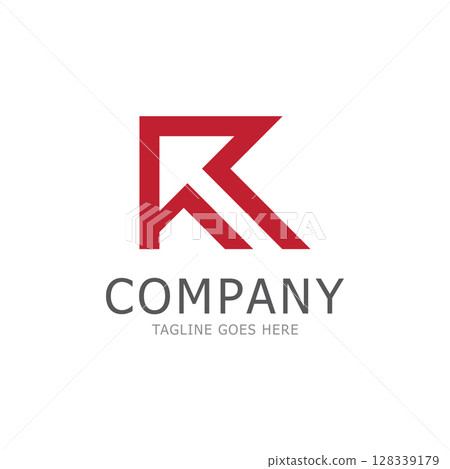 R letter arrow vector illustration icon logo template design 128339179