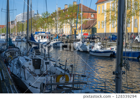 Canal streetscape in Copenhagen, Denmark Canal streetscape in Copenhagen, Denmark 128339294