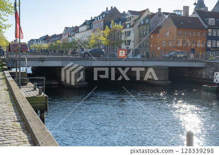 Canal streetscape in Copenhagen, Denmark Canal streetscape in Copenhagen, Denmark 128339298