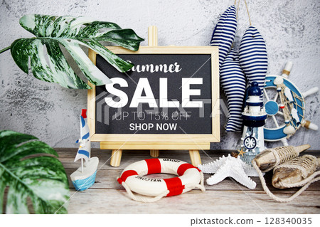 Summer Sale 15% off Promotion Offer Discount Retail Shopping Concept Summer Sale 15% off Promotion Offer Discount Retail Shopping Concept 128340035