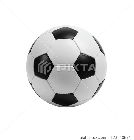 Classic black and white soccer ball for sports and recreation 128340655