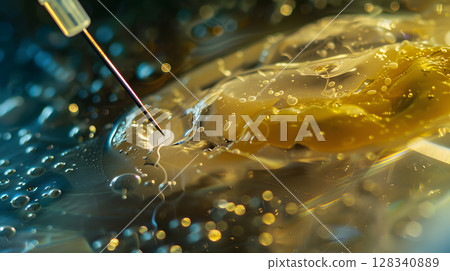 Biopsy needle in action during 128340889